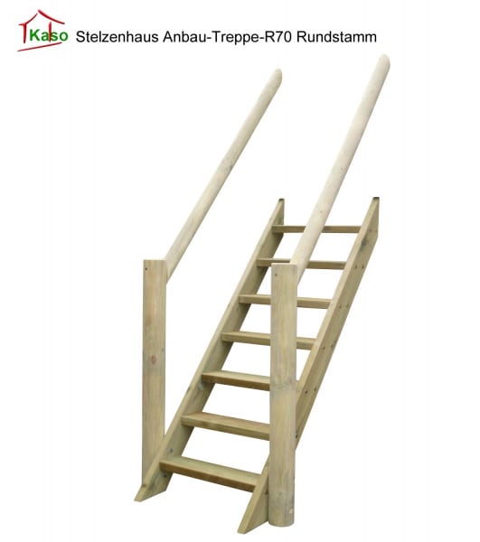 Stelzenhaus Anbau Treppe  R70 Rundstamm f r Kaso Stelzenh user