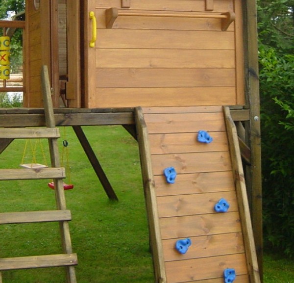 Kletterwand-k1 Holz Kinderspielhaus
