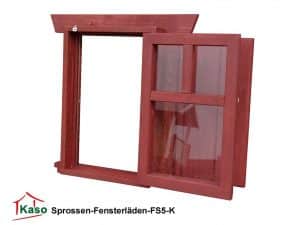 Sprossenfenster FS5-K Skand. Rot für Spielhäuser